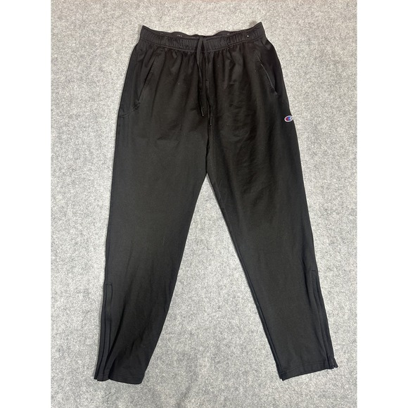 Champion Other - Champion Athletic Track Pants Large Black Performance Drawstring Zip Ankle